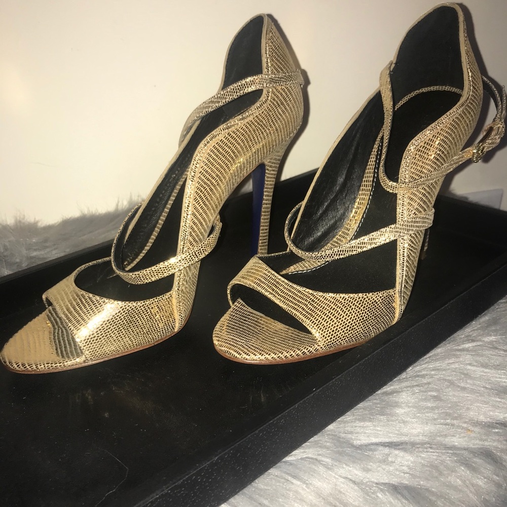 💯% Authentic Rebecca Minkoff Woman’s Gold Heels